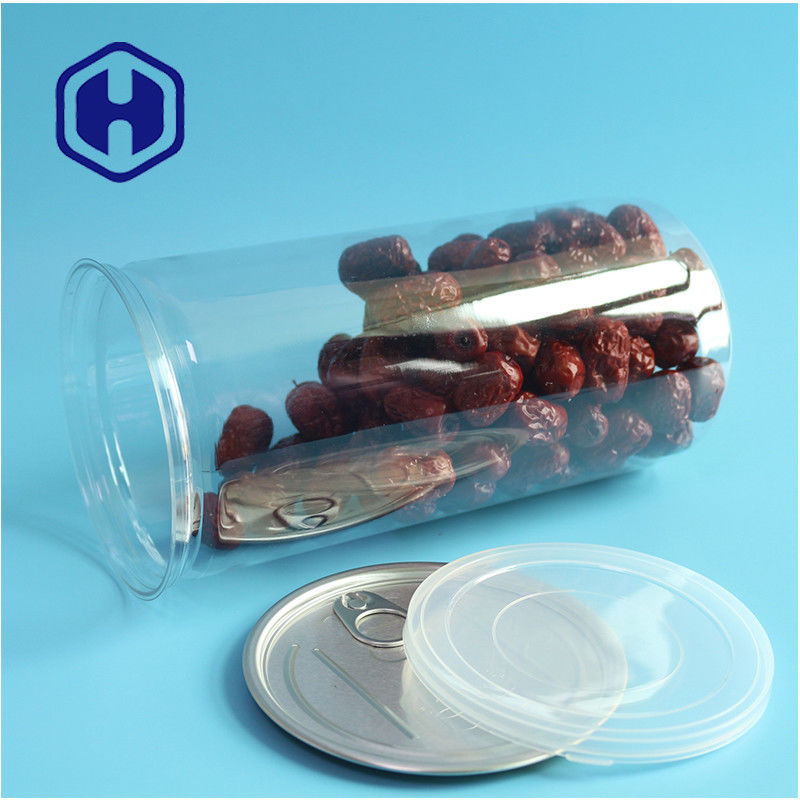 1400ml Big Pop Corn Nuts Transparente plástico Transparente PET latas com extremidade aberta fácil