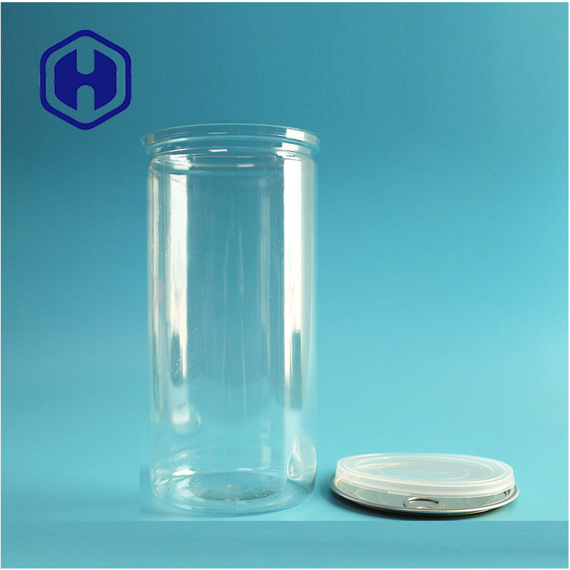 1400ml Big Pop Corn Nuts Transparente plástico Transparente PET latas com extremidade aberta fácil