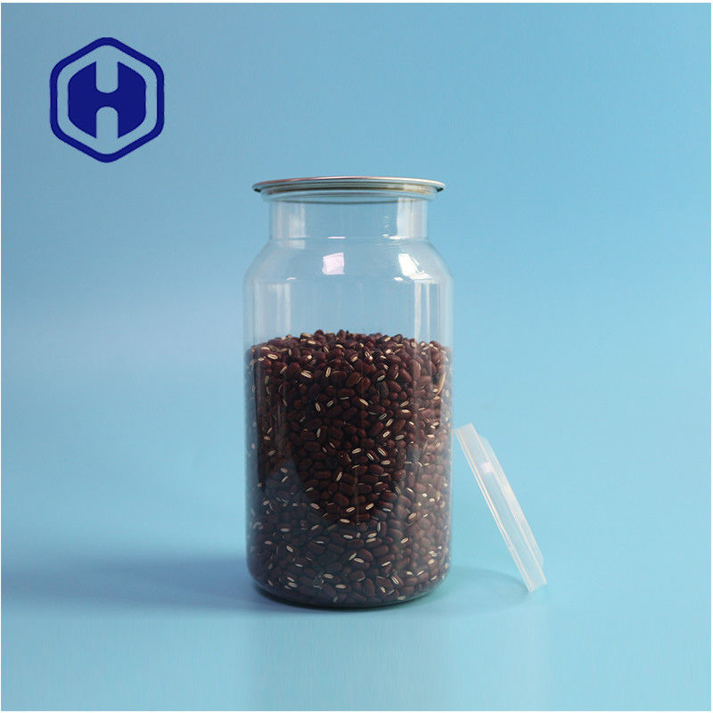 Latas de plástico PET transparentes para alimentos secos e especiarias com prova de vazamento e design fácil de abrir