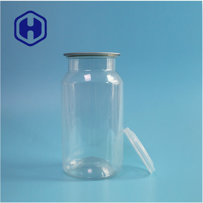 Latas de plástico PET transparentes para alimentos secos e especiarias com prova de vazamento e design fácil de abrir