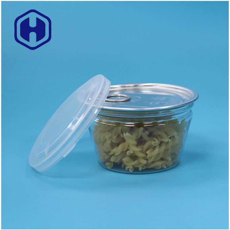 Pequena forma de taça de qualidade alimentar, empilhável, fácil de abrir, frutos do mar, peixe, PET transparente, lata de plástico