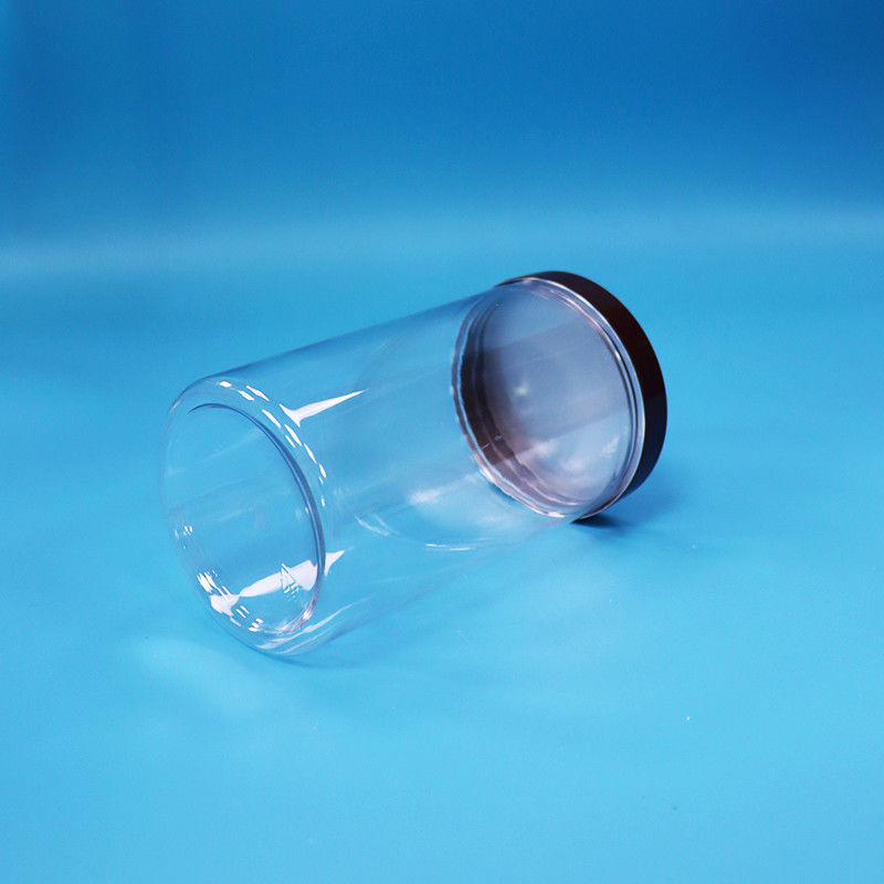 Plástico redondo PET transparente Snacks Frutas Alimentos Doces Jar Normal Torno Top Cap