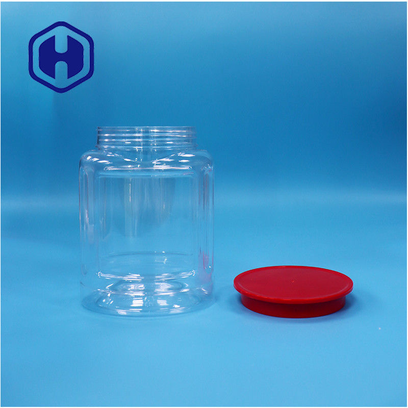 Oval PET plástico nozes doces biscoitos de pimenta biscoitos alimentos secos frasco parafuso tampa superior