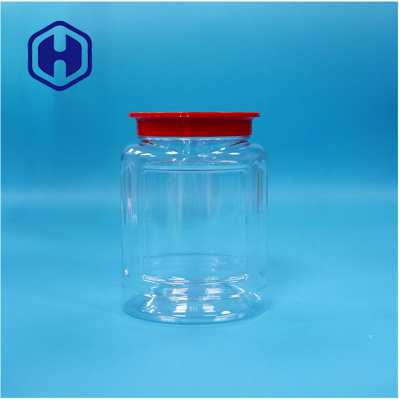 Oval PET plástico nozes doces biscoitos de pimenta biscoitos alimentos secos frasco parafuso tampa superior