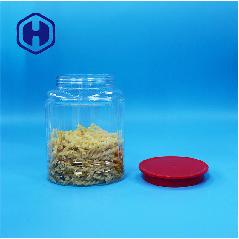 Forma oval transparente de plástico nozes doces biscoitos de pimenta alimentos para bebês Jar parafuso tampa superior