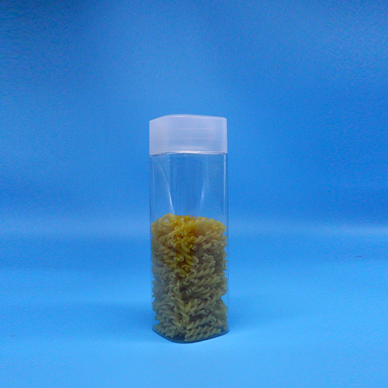 Boca Larga 600ml Snack Food Candy Transparente Quadrado PET frascos de plástico
