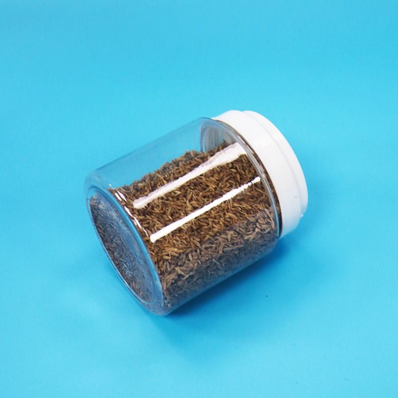 Frascos de PET redondos transparentes fáceis de abrir com tampa de rosca para alimentos para bebés, sementes, nozes e doces