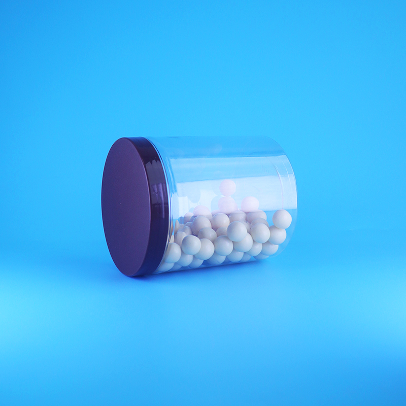 Frascos altos redondos transparentes de plástico PET para alimentos, herméticos, para doces e alimentos secos, com tampa plana de rosca