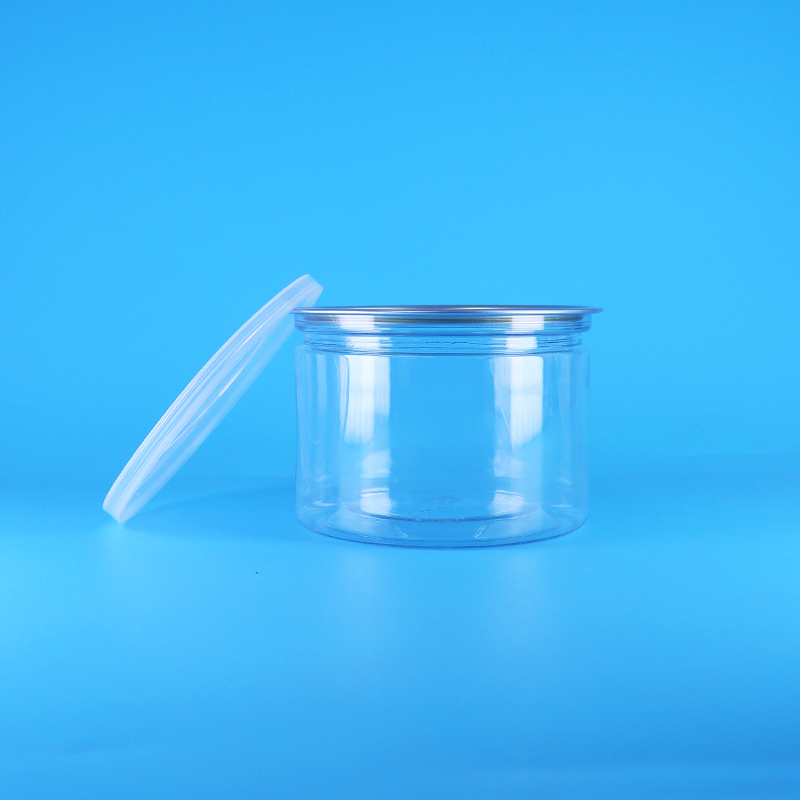 Tampa redonda de PET plástico de fácil abertura para embalagem de alimentos, doces, biscoitos, lanches e chá em latas