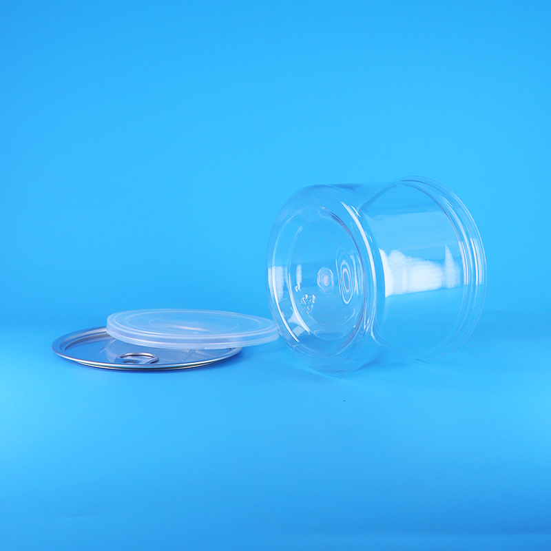 Lata Redonda PET Transparente com Tampa Fácil de Abrir para Alimentos, Doces, Biscoitos, Salgadinhos e Chá