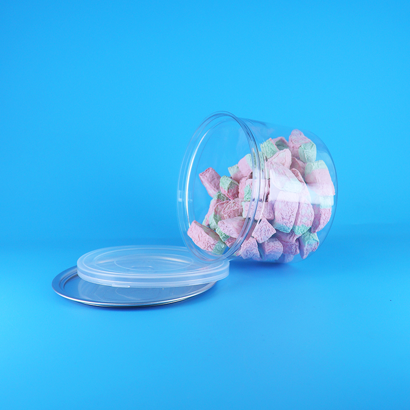 Lata Redonda PET Transparente com Tampa Fácil de Abrir para Alimentos, Doces, Biscoitos, Salgadinhos e Chá