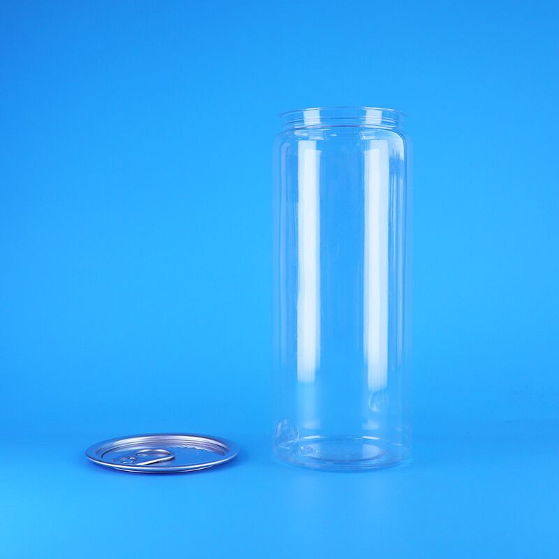 Frasco de embalagem de plástico PET transparente com tampa fácil de abrir, à prova de vazamento, de qualidade alimentar para bebidas