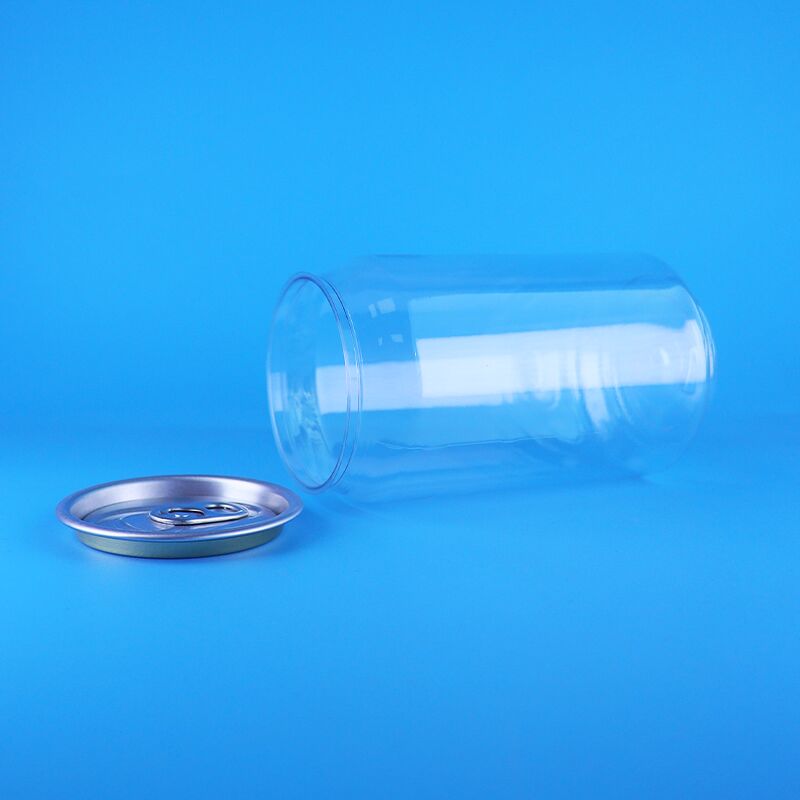 330 ml de lata de plástico PET transparente com tampa aberta para café, chá, leite e bebidas carbonatadas