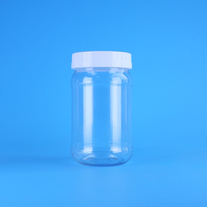 220 ml de frasco de plástico transparente de qualidade alimentar com tampa de parafuso branco para embalagens de salada e geleia