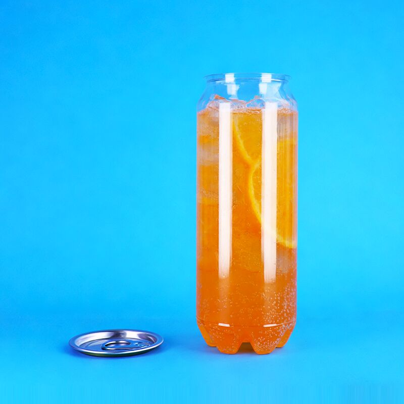 Caixa de plástico PET com tampa fácil de abrir de 500 ml de capacidade à prova de vazamento para bebidas carbonatadas e bebidas alcoólicas