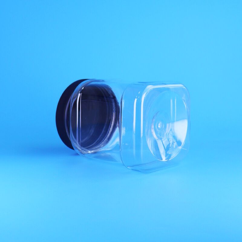 850 ml de frasco de embalagem de plástico PET de forma quadrada com tampa de parafuso para armazenamento de alimentos para bebés e doces