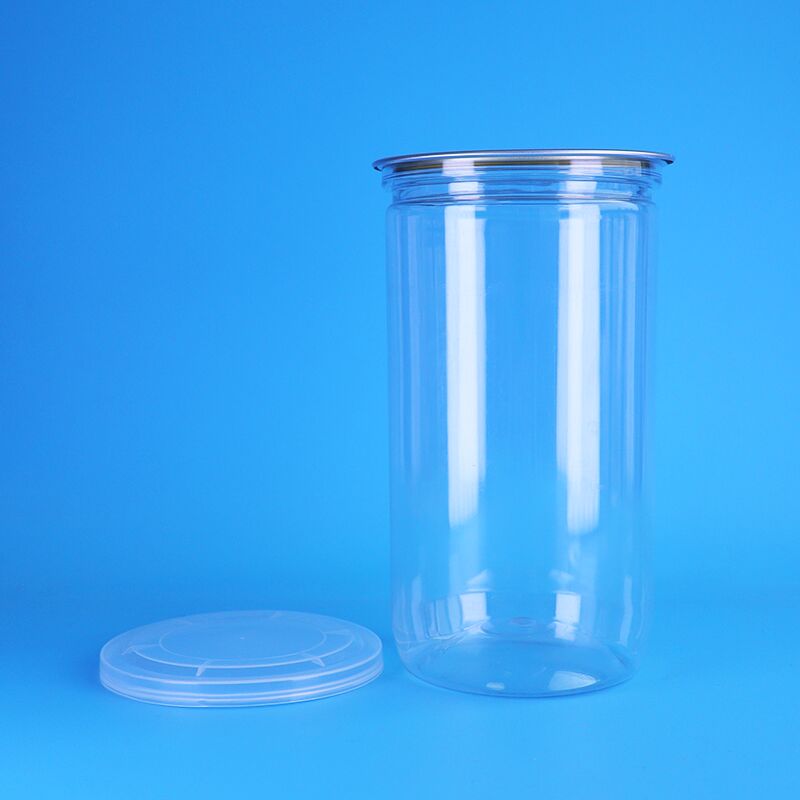 Embalagens de alimentos PET personalizadas transparentes frascos para nozes frutas secas e lanches à prova de vazamento alimentos seguros