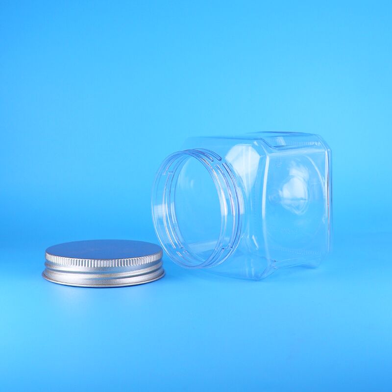 Embalagem de alimentos Premium Jar quadrado transparente Ideal para armazenar grãos Nozes Sementes Alimentos secos