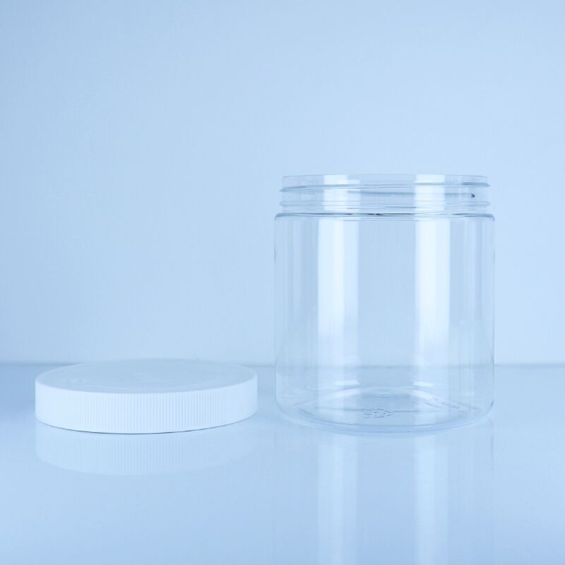 Grade de alimentos transparente parafuso tampa PET frasco Para lanches doces bolachas seguro conveniente