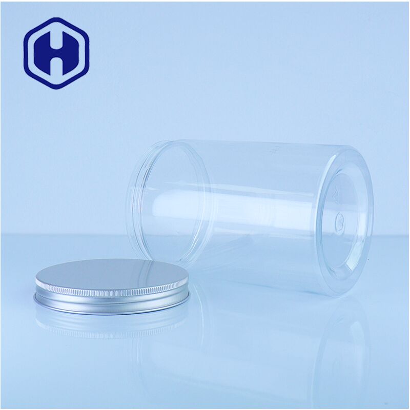 Frasco de plástico transparente premium para alimentos, fácil de despejar, solução de armazenamento segura e elegante, nozes, doces, lanches