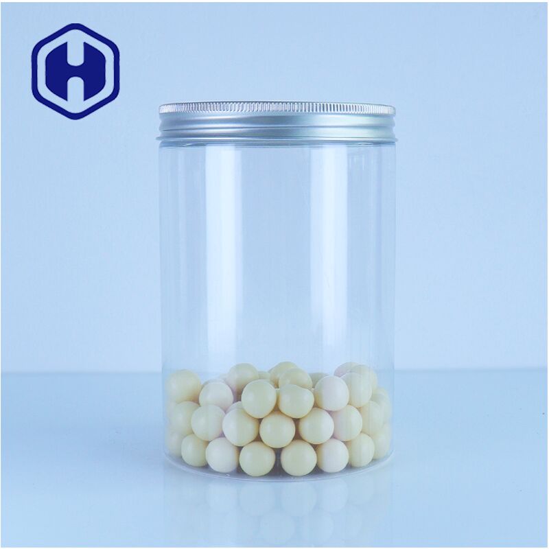 Grade de alimentos plástico Pour Jar tapa segura Container elegante para doces Grãos de café Snack soluções de embalagem
