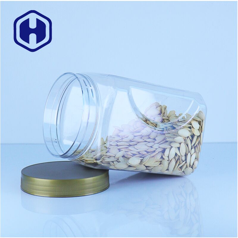 Quadrado PET Jar de plástico transparente para açúcar sal temperos de qualidade alimentar livre de vazamento conveniente de verter