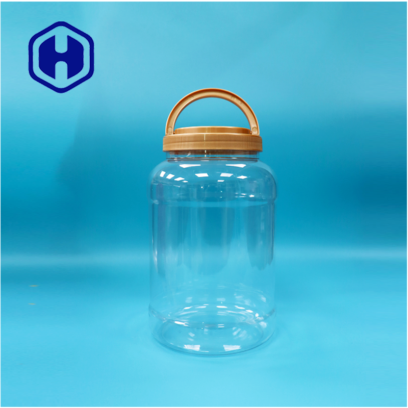 BPA Free Handle Cap Transparente Redondo Larga Boca PET plástico Leite em Pó Jar de colher