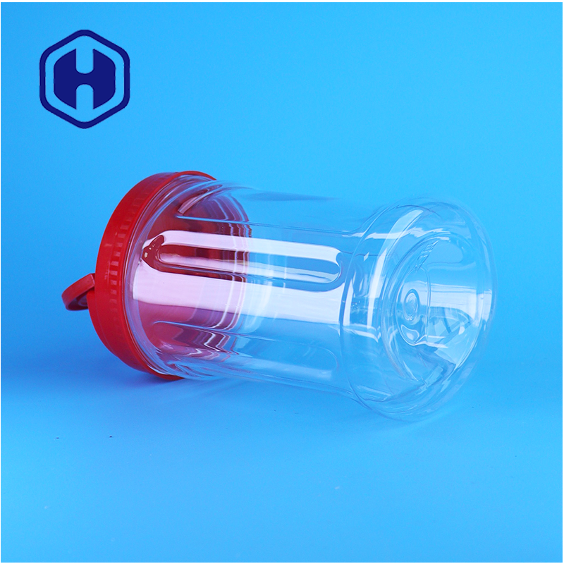 Food Grade Clear PET Nut Storage Jar Handle Lid Manufacturer For Almond Peanut Cashew Packaging (em inglês)