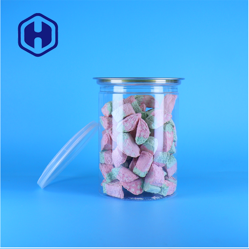 Ótima Qualidade Transparente PET Latas para Armazenamento de Alimentos Doces Biscoitos Geleias Com Tampas de PE
