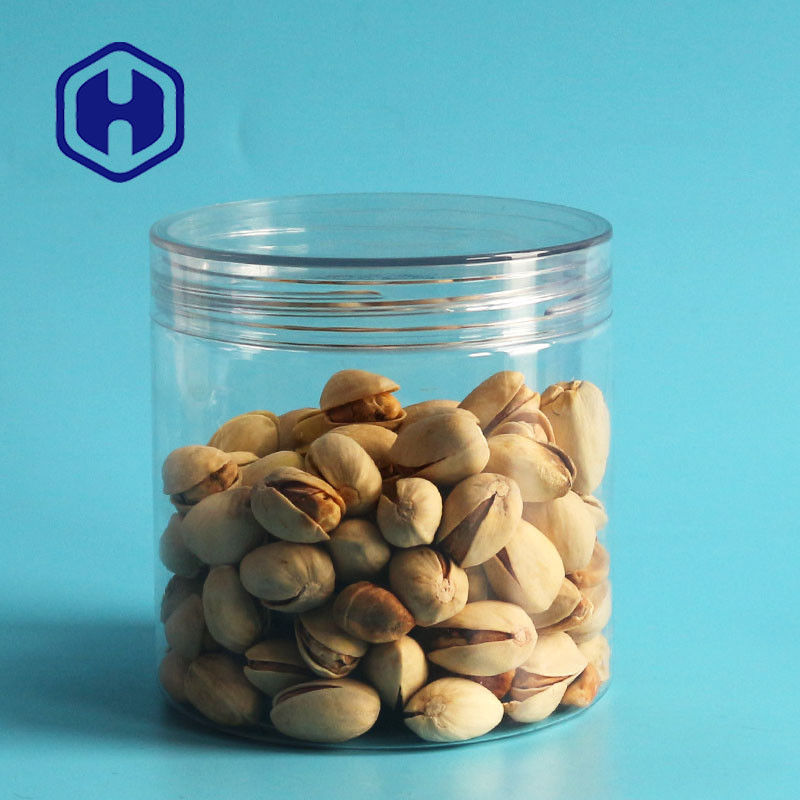 Animal de estimação largo da boca dos amendoins plásticos herméticos transparentes das latas em volta do tampão de Ring Pull Eoe With Screw