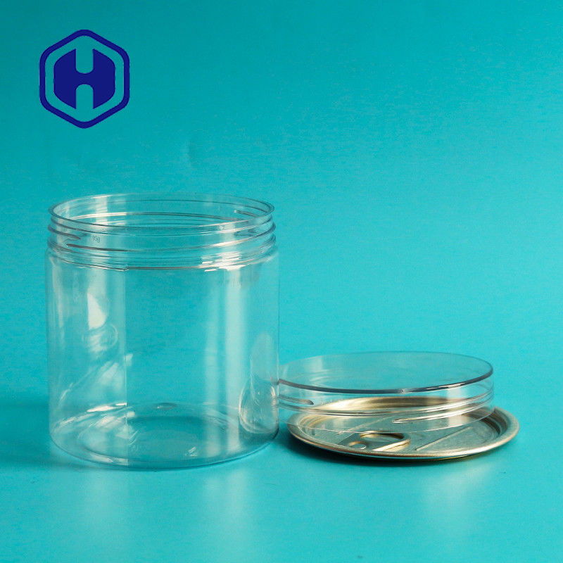 Animal de estimação largo da boca dos amendoins plásticos herméticos transparentes das latas em volta do tampão de Ring Pull Eoe With Screw