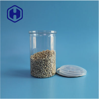 Frutos do mar Nozes Alimentos Seguros Transparentes Recicláveis Redondos PET Cano de Alimentos Com Fim Aberto Fácil