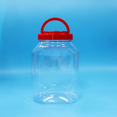 Frasco de plástico PET transparente de boca larga para embalagem de alimentos, macarrão, biscoitos e doces