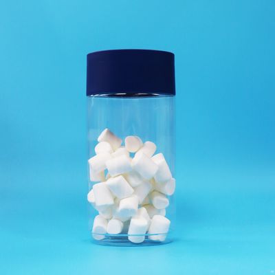 Pote de plástico transparente em forma ovalada para alimentos PET para biscoitos, nozes e doces, com tampa inviolável