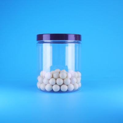 Frascos altos redondos transparentes de plástico PET para alimentos, herméticos, para doces e alimentos secos, com tampa plana de rosca