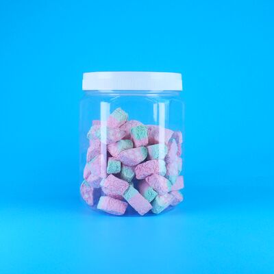 Hexagonal Transparente PET Plástico Leite de Coco Açúcar comprimido Vitamina Tablet Jar Válvula tapa