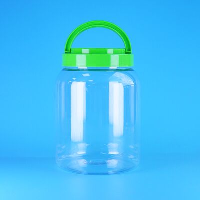 Carregamento de alimentos transparentes algodão doce manteiga biscoito PET redondo garrafa de plástico tampa de parafuso