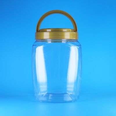 Forma quadrada Porta-capa Plástico transparente PET Biscoitos de frutas secas macarrão Jarros de armazenamento