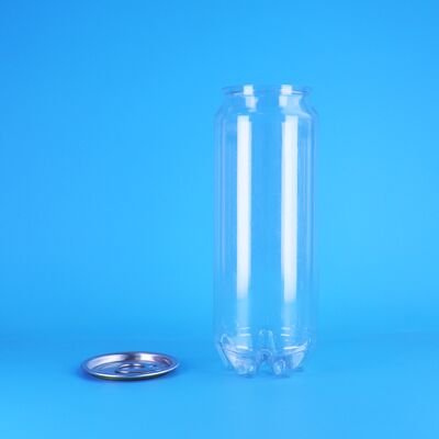 Garrafas de plástico personalizadas de qualidade alimentar PET Sódio de plástico Mike Chá verde pode facilmente abrir tampa