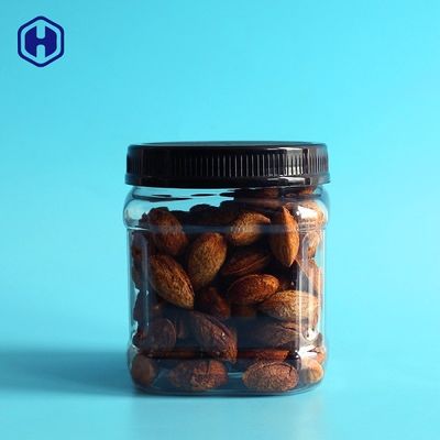 Empacotamento Nuts secado da boca frascos plásticos largos quadrados claros vazios