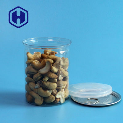 As latas plásticas transparentes do ANIMAL DE ESTIMAÇÃO com os amendoins das amêndoas do caju do anel de tração 300ml misturaram a embalagem Nuts